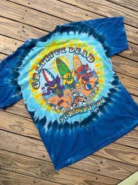 Liquid Blue Grateful Dead Summertime Tie Dye T-Shirt Size Large